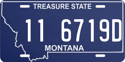 MT license plate 116719D