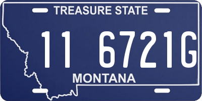 MT license plate 116721G