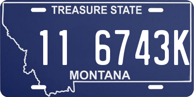 MT license plate 116743K