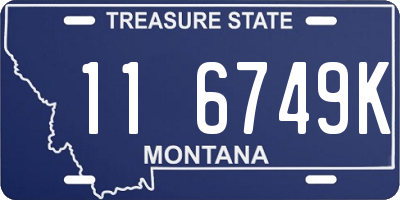 MT license plate 116749K