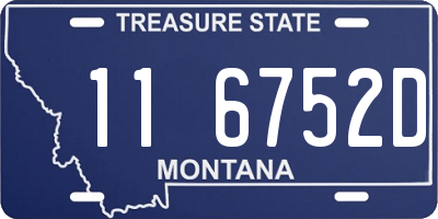 MT license plate 116752D