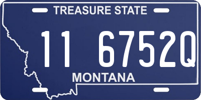 MT license plate 116752Q