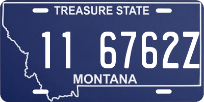 MT license plate 116762Z