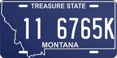 MT license plate 116765K