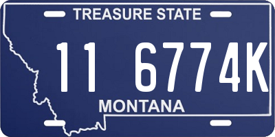 MT license plate 116774K