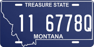 MT license plate 116778Q