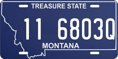 MT license plate 116803Q
