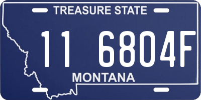 MT license plate 116804F