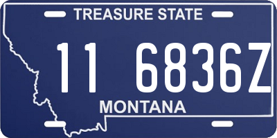 MT license plate 116836Z