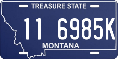 MT license plate 116985K
