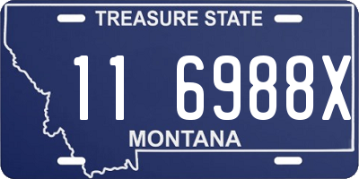 MT license plate 116988X