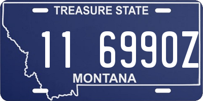 MT license plate 116990Z