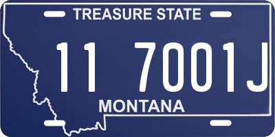 MT license plate 117001J