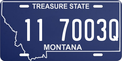 MT license plate 117003Q