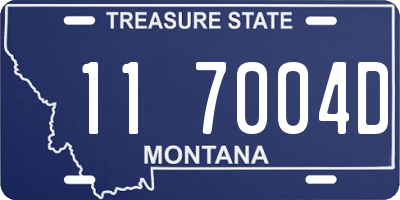 MT license plate 117004D