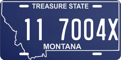 MT license plate 117004X