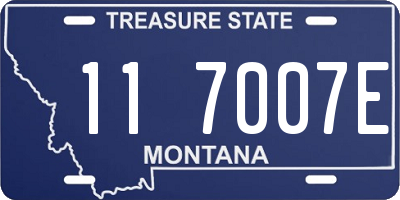 MT license plate 117007E