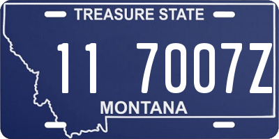 MT license plate 117007Z