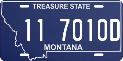 MT license plate 117010D