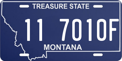 MT license plate 117010F