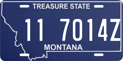 MT license plate 117014Z