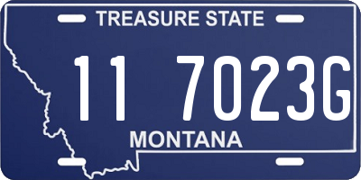 MT license plate 117023G