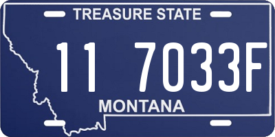 MT license plate 117033F