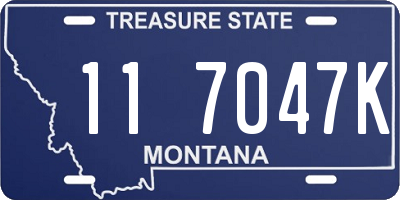 MT license plate 117047K