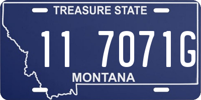 MT license plate 117071G