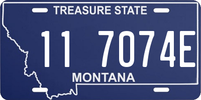 MT license plate 117074E