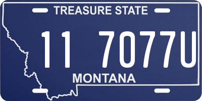 MT license plate 117077U
