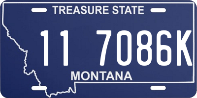 MT license plate 117086K