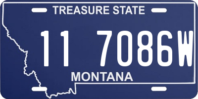 MT license plate 117086W