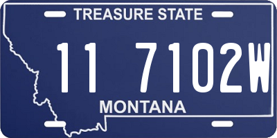 MT license plate 117102W