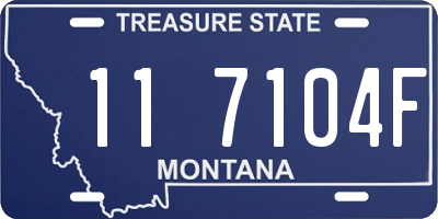 MT license plate 117104F