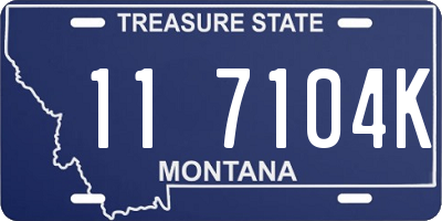MT license plate 117104K