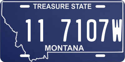 MT license plate 117107W