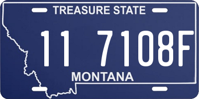 MT license plate 117108F