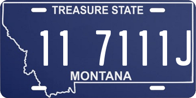 MT license plate 117111J