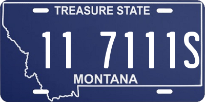 MT license plate 117111S