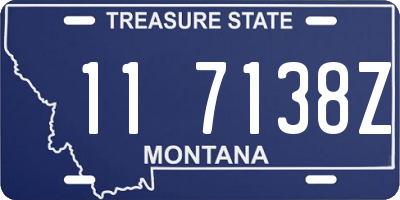 MT license plate 117138Z