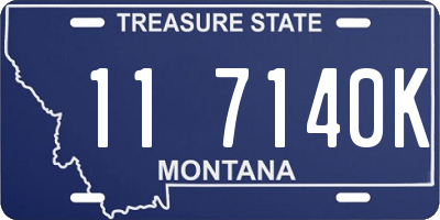 MT license plate 117140K