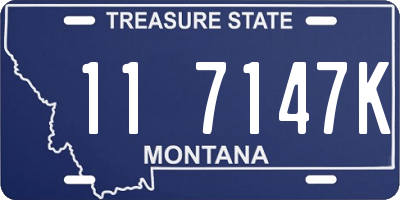 MT license plate 117147K