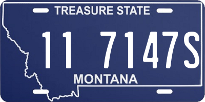 MT license plate 117147S