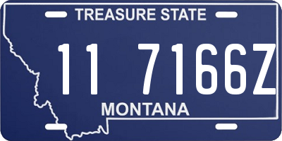 MT license plate 117166Z