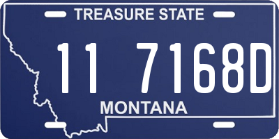 MT license plate 117168D