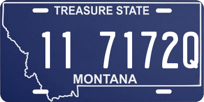 MT license plate 117172Q