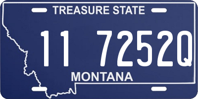 MT license plate 117252Q