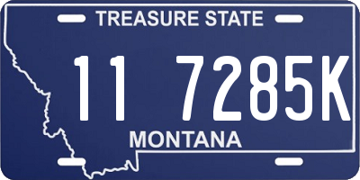 MT license plate 117285K