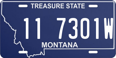 MT license plate 117301W